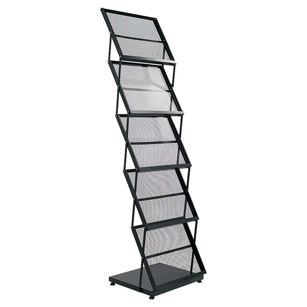 RAK MAJALAH 5 SUSUN A4 (HITAM 46 X 160 CM)