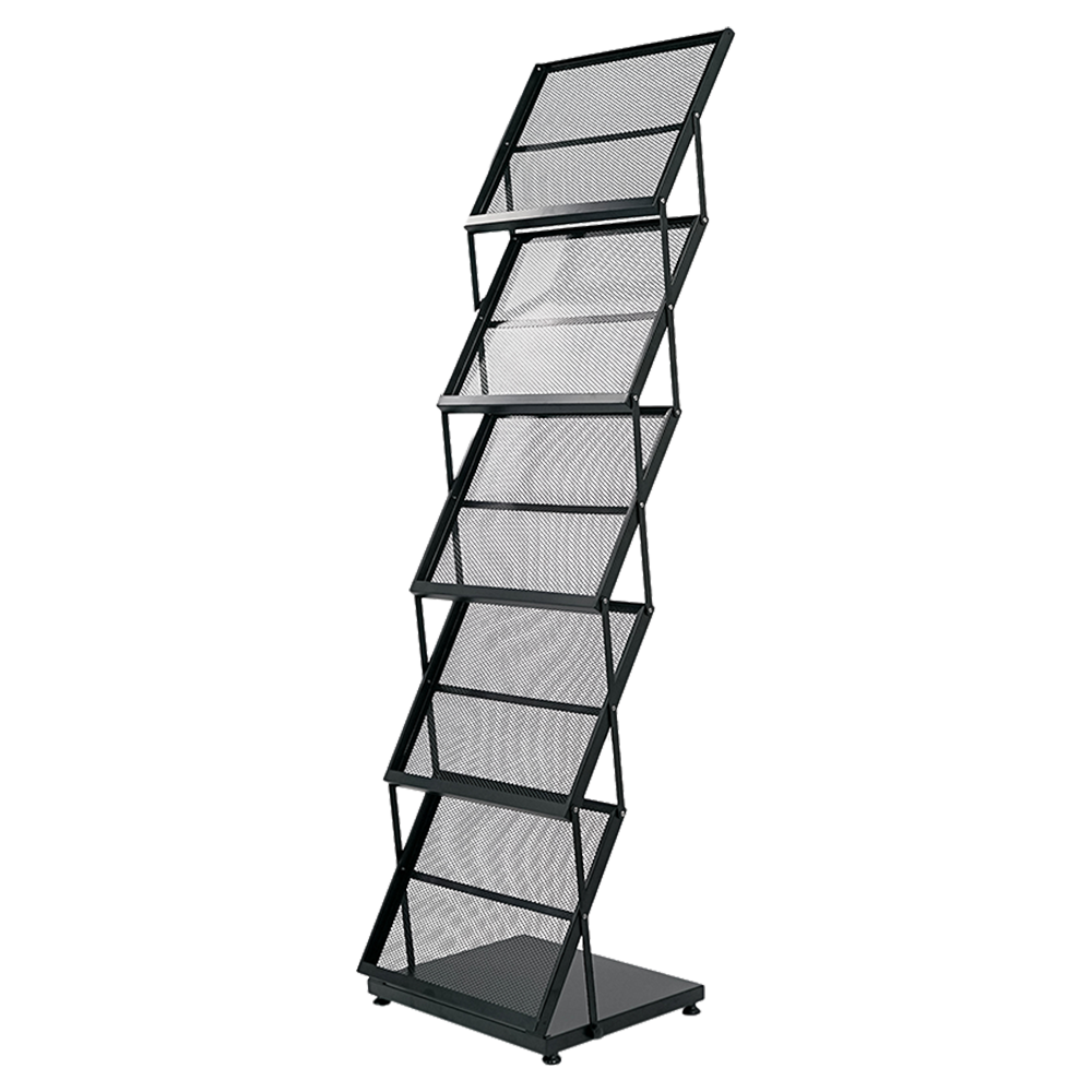 RAK MAJALAH 5 SUSUN A4 (HITAM 46 X 160 CM)