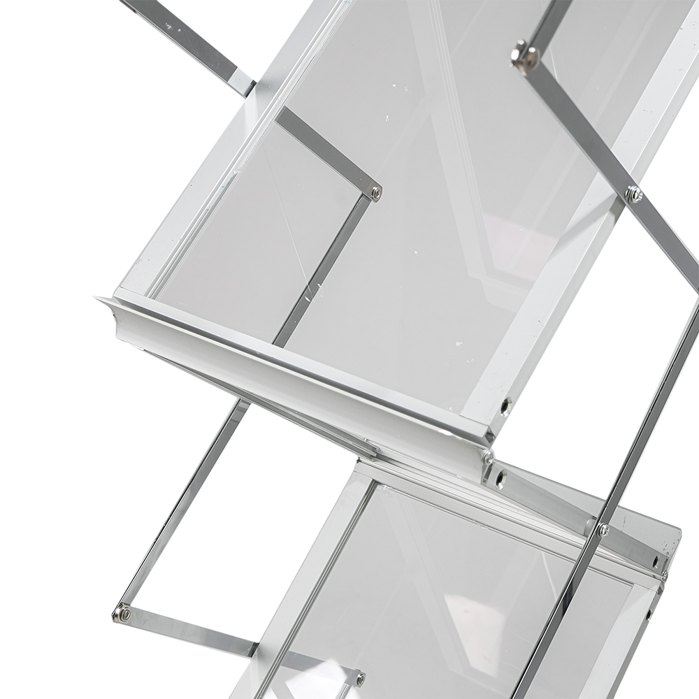 RAK BROSUR LIPAT 2 SISI 7 SUSUN (SILVER)