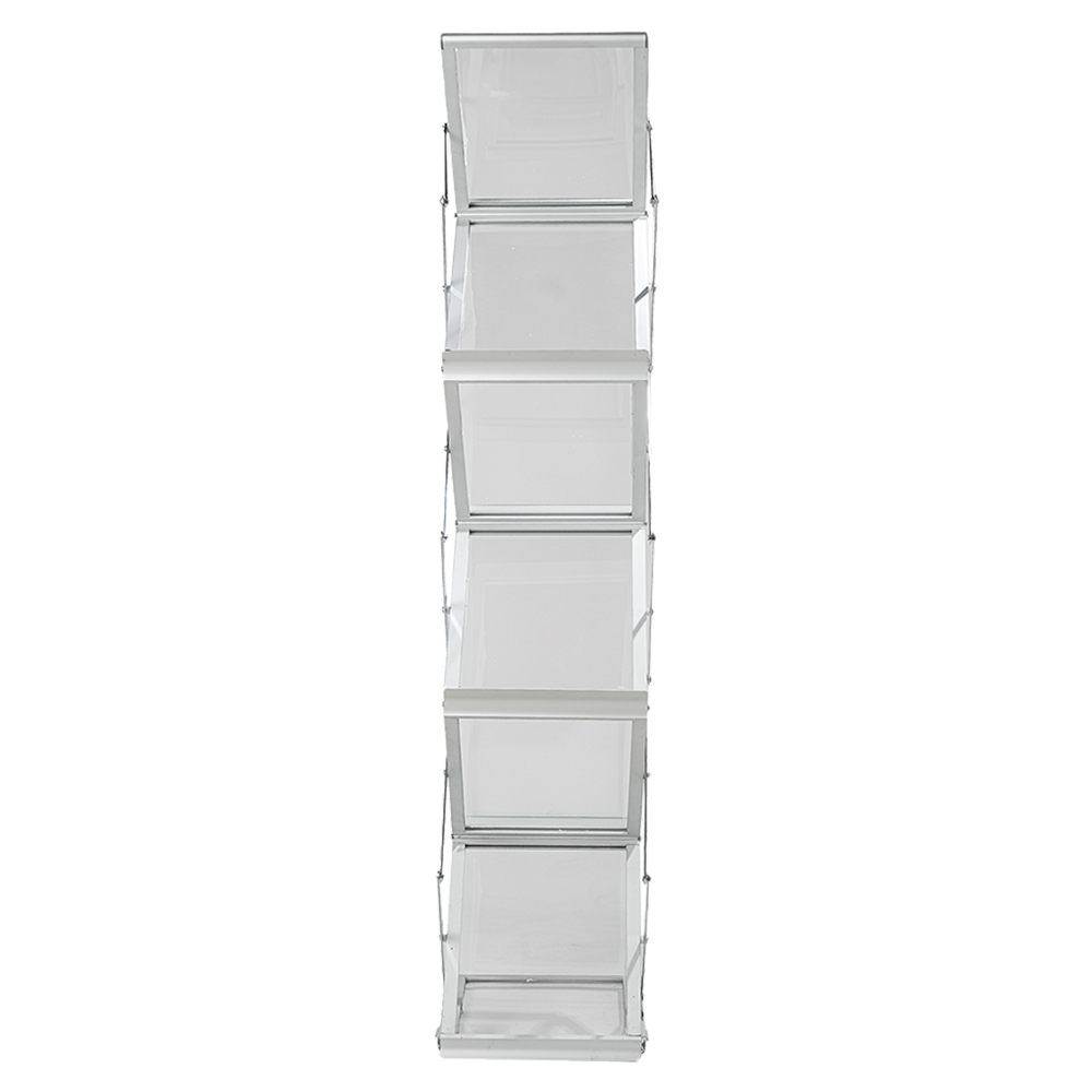 RAK BROSUR LIPAT 2 SISI 7 SUSUN (SILVER)